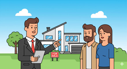 Real Estate Agent Showing a House