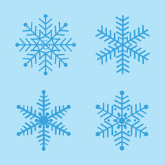 set of vector snowflakes