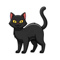 Obraz premium black cat on white background