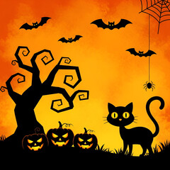 halloween background with pumpkin