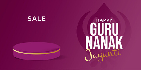 Guru Nanak Jayanti sale banner. Vector illustration