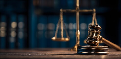 Justice scales and gavel symbolizing law and legal judgment