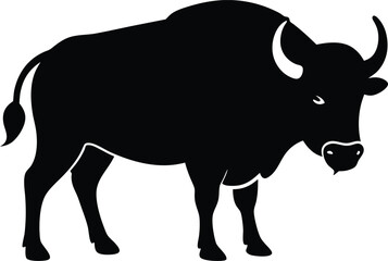 Buffalo Silhouette Vector Art Illustration