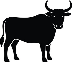Bull Silhouette Vector Art Illustration
