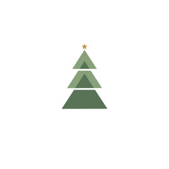 Modern Geometric Christmas Tree with Star