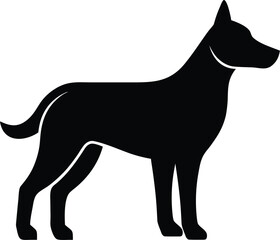 Dog Farm Dog Silhouette Vector Art Illustration