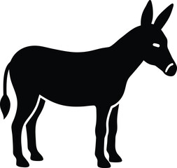 Donkey Silhouette Vector Art Illustration