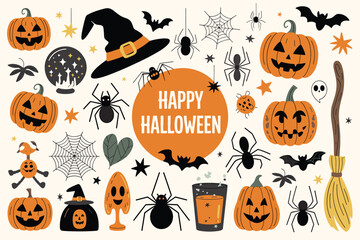 Haunted Halloween house, spooky night scene, glowing pumpkins, eerie full moon, flying bats, crooked fence, twisted trees, creepy path, horror celebration