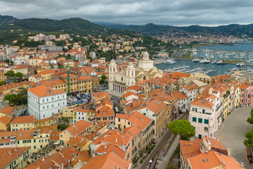 Obraz premium Aerial view of the Porto Maurizio town in Liguria, northern Italy