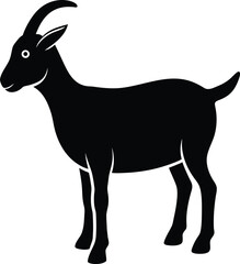 Goat Silhouette Vector Art Illustration