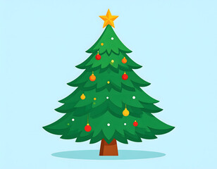 Obraz premium Festive Holiday Christmas Tree Illustration