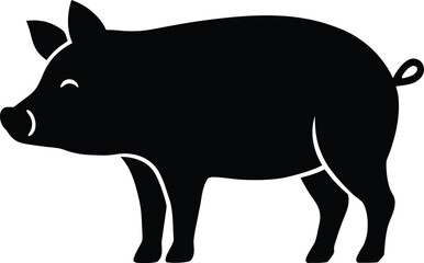 Pig silhouette vector art illustration