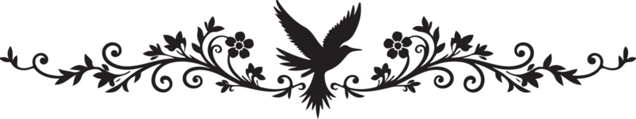 Obraz premium Elegant decorative ornaments in bird design featuring graceful silhouettes and intricate details
