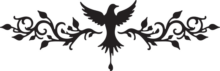 Obraz premium Elegant decorative ornaments in bird design featuring graceful silhouettes and intricate details