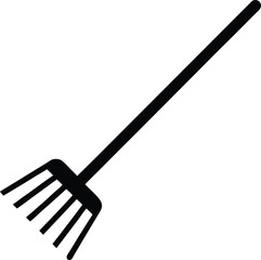 Rake silhouette vector art illustration