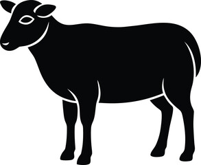 Sheep silhouette vector art illustration