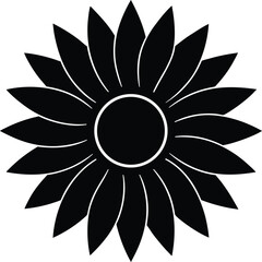 Sunflower Silhouette Vector Art Illustration