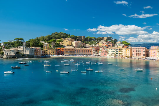 Picturesque resort town of Sestri Levante in Liguria, Italy