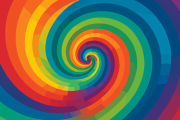 Fototapeta premium Vibrant illustration colors spiral illusion into twisting wave vector luminous perspective