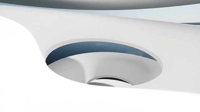 Elegant Modern Abstract Architecture Smooth White Curved Design with Minimalist Aesthetics and Futuristic Geometric Forms for Clean Interior Spaces