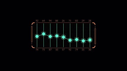 Futuristic Digital Data Graph with Fluctuating Lines and Numerical Readouts - Powered by Adobe