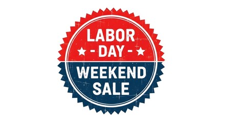 Labor day weekend sale badge isolated on white background