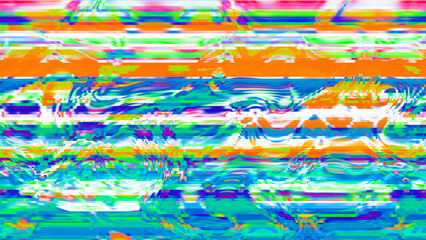 Vibrant Abstract Glitch Art with Multicolor Distorted Stripes and Digital Noise Texture