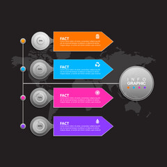 progress and step infographic glassmorphism design
