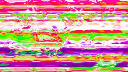 Vibrant Abstract Glitch Art with Multicolor Distorted Stripes and Digital Noise Texture