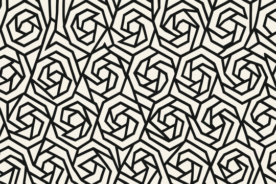 Background pattern filling rotating vector illustration hexagons hexagonal seamless repetition fractal as