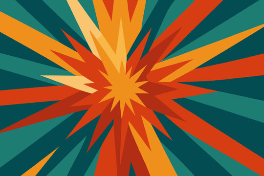 Explosion starburst evenly pattern canvas illustration vector effect geometric rays abstract