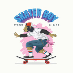 Cool Monkey Skater on Streets