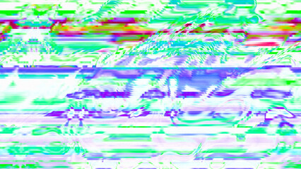 Vibrant Abstract Glitch Art with Multicolor Distorted Stripes and Digital Noise Texture