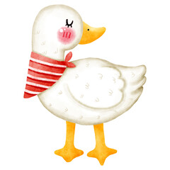  Cutie duck wearing red scarf 