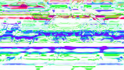 Vibrant Abstract Glitch Art with Multicolor Distorted Stripes and Digital Noise Texture