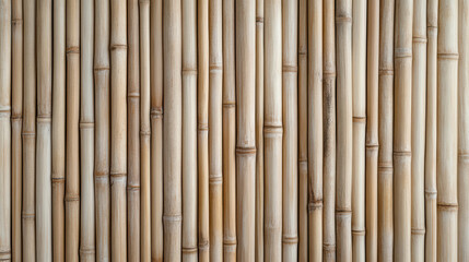 Fototapeta premium Bamboo texture warm sunlight creates natural aesthetic, showcasing its unique patterns