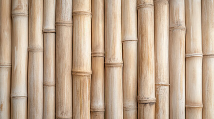 Fototapeta premium Bamboo texture warm sunlight creates natural aesthetic, showcasing its unique patterns