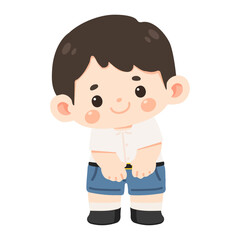 Student making a sorry gesture