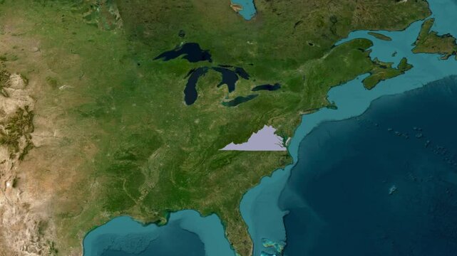 Virginia United States Map Animation vector animation outline map motion graphic usa state map design