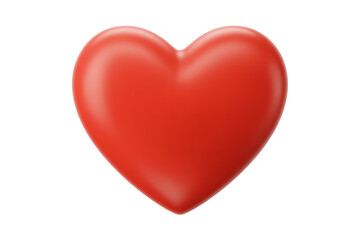Vibrant red heart shape, symbolizing love, affection, and care in a simple, classic design.