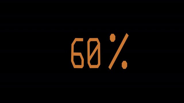 Seamless Pattern Loop Modern Graphic animation 90 Percent Promotion Element Number Icon. Suitable for contexts related to promotion, achievement, or completion on transparent background. 