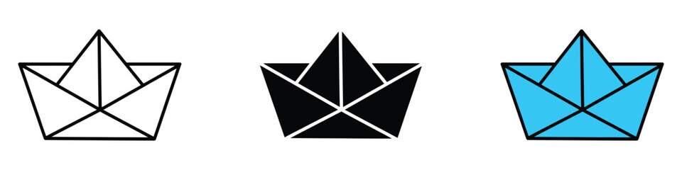 Paper boat icon vector. paper ship toy symbol. vector illustration. © MdNurul