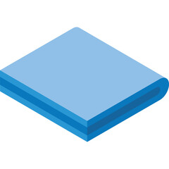 Simple Light Blue Folded Square Fabric Material Object Isolated On Transparent Background Flat Design Icon Vector Illustration