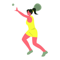 Woman Playing Padel Illustration
