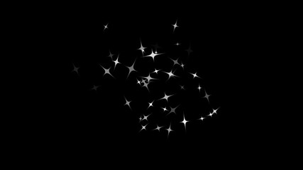 Twinkle sparkle stars animation, looping animation twinkling stars shining with night sky, particle magic tail, sparkling glitter star dust trail loop animation on black screen background.4K - Powered by Adobe