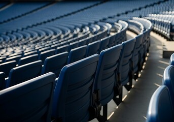 Fototapeta premium Empty Stadium Seats in Sunlight