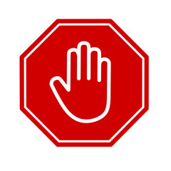 Obraz premium hand stop sign vector on white background. stop icon
