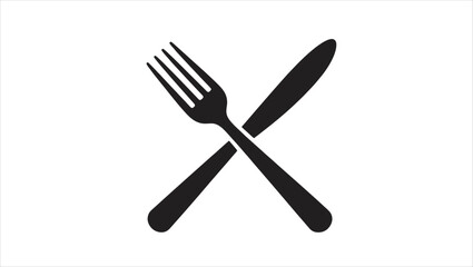Simple restaurant sign icon with food and drink elements perfect for menus and signage
