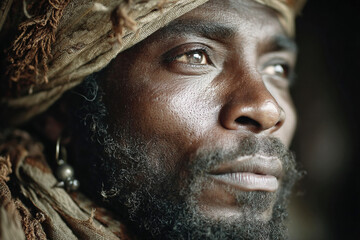 Obraz premium Portrait of a Haitian revolutionary during the slaves rebellion for freedom and equality