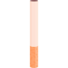 Single Cigarette With White Filter And Orange Tobacco Section Standing Upright Isolated On A Clean White Background With Soft Lighting